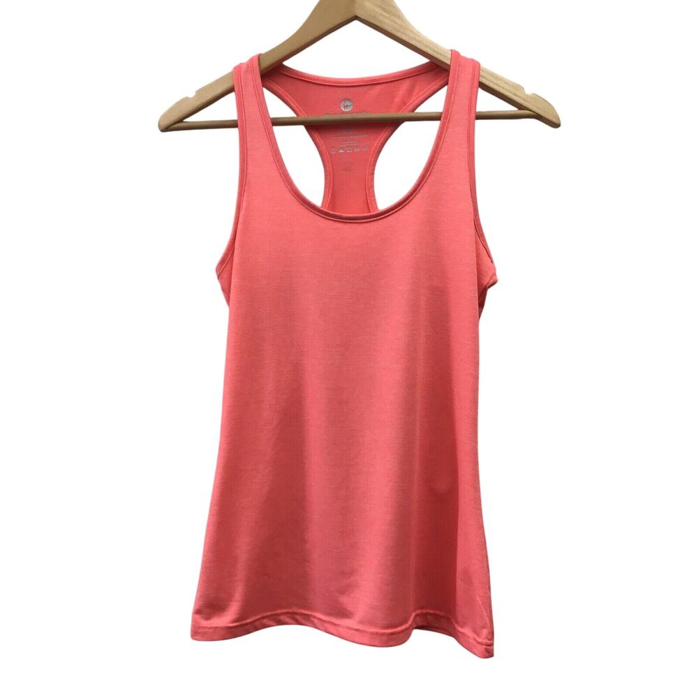 90 Degree By Reflex Top Womens Small Activewear Racerback Orange White